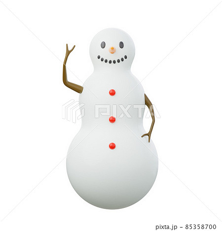 Cartoon merry christmas snowman 3d render illustration. 85358700