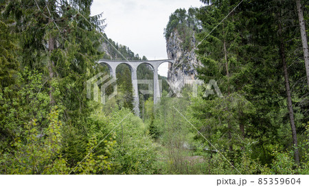 Landwasser Viaduct railroad bridge, Switzerland 85359604