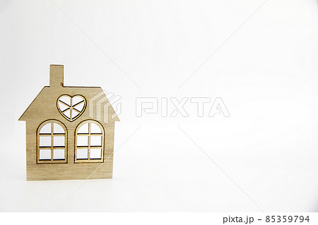 Wooden house icon isolated on white background with copy space, real estate, new home and mortgage concept Wooden house icon isolated on white background with copy space, real estate, new home and mortgage concept 85359794