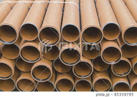 water sewer pipes close-up on store shelves water sewer pipes close-up on store shelves 85359795