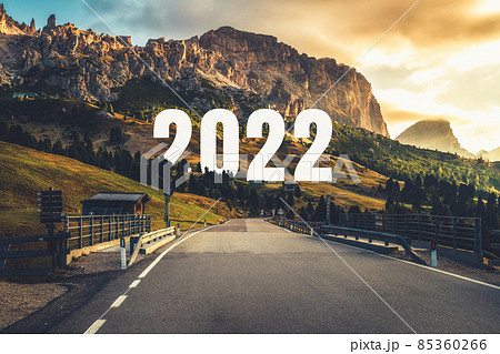 2022 New Year road trip travel and future vision concept 85360266