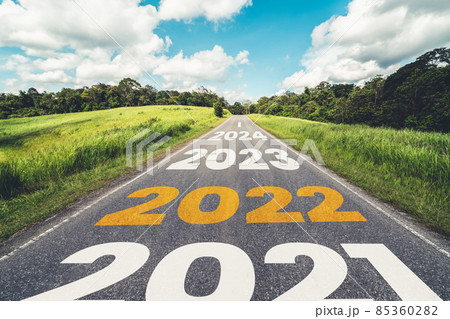 2022 New Year road trip travel and future vision concept 85360282