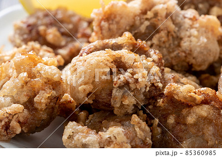 砂肝(砂ずり)の唐揚げのアップ。 砂肝(砂ずり)の唐揚げのアップ。 85360985