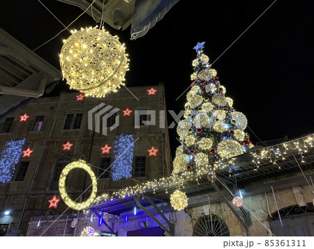 Christmas tree in the old city of Jerusalem Christmas tree in the old city of Jerusalem 85361311