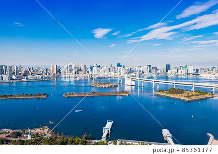 お台場から眺める東京湾岸エリア 85361377