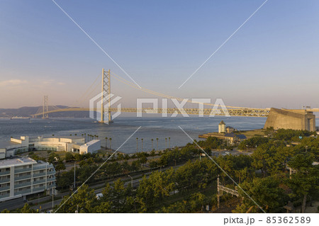 兵庫県 【明石海峡大橋】朝景 Akashi Kaikyo Bridge, Kobe, Japan 85362589