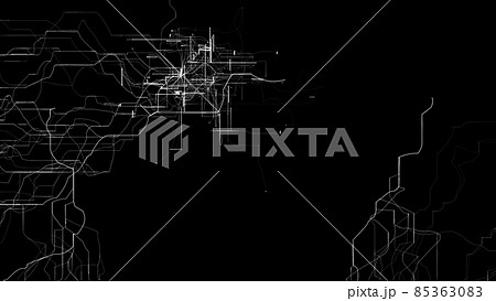 電気回路・ネットワークを表現したコンピューターグラフィック 電気回路・ネットワークを表現したコンピューターグラフィック 85363083