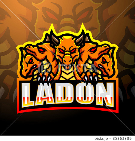 Ladon mascot esport logo design  85363389