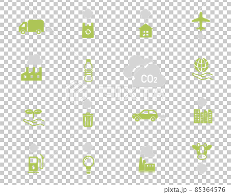 環境アイコンセット　温室効果ガス　SDGs　CO2 85364576