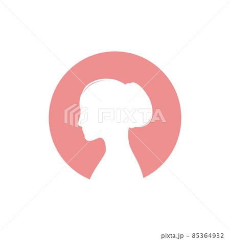 Printcircle with woman culture javanese logo design vector graphic symbol icon sign illustration creative idea 85364932