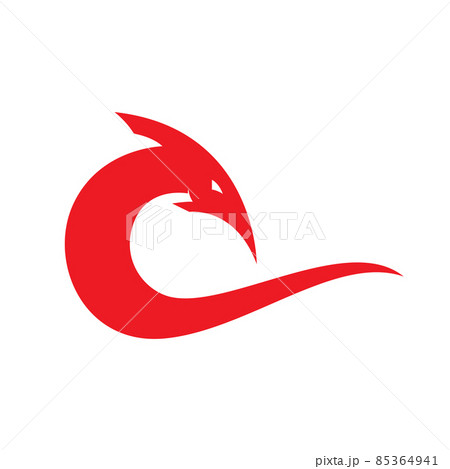 letter C with red dragon logo design vector graphic symbol icon sign illustration creative idea 85364941
