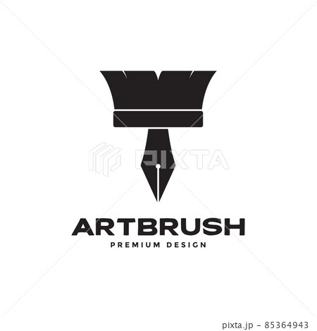 paint brush with pencil art logo design vector graphic symbol icon sign illustration creative idea 85364943
