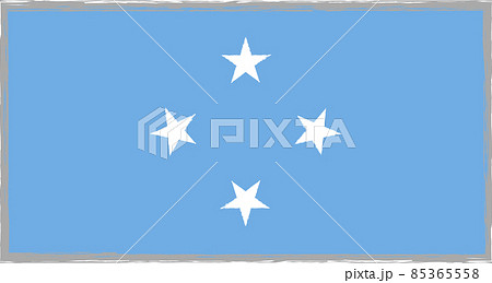 ミクロネシアの国旗［ソフトトーン・シンプル］
