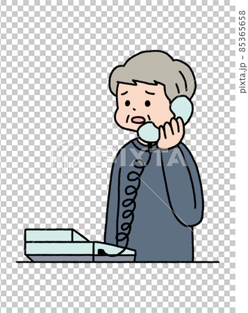 男人和老年人用焦慮的表情打電話 85365658