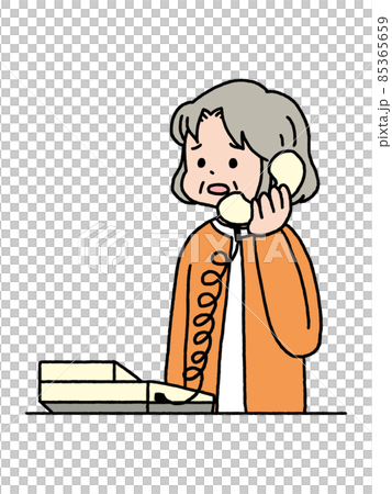 Female / senior calling with anxious expression 85365659