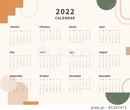 Calendar 2022 template. 2022 calendar planner template. Week starts on sunday. Vector illustration. Calendar 2022 template. 2022 calendar planner template. Week starts on sunday. Vector illustration. 85365973