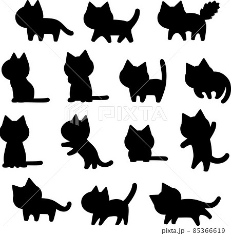 シンプルな猫のシルエットアイコン 85366619