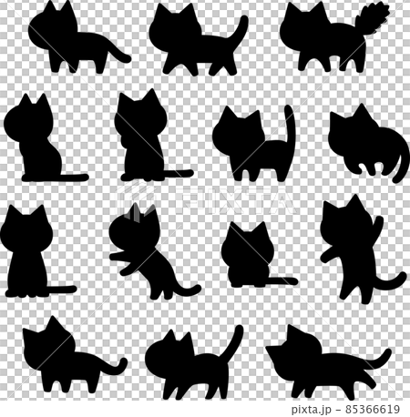 シンプルな猫のシルエットアイコン 85366619