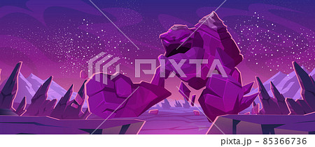 Big stone golem character on alien planet surface Big stone golem character on alien planet surface 85366736