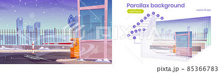 Parallax background with automatic car barrier Parallax background with automatic car barrier 85366783