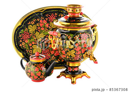 Tea Set of Old Russian folk utensils. Tea Set of Old Russian folk utensils. 85367308