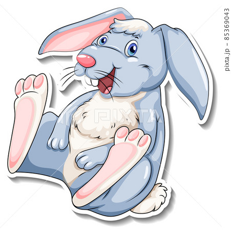 A rabbit animal cartoon sticker A rabbit animal cartoon sticker 85369043