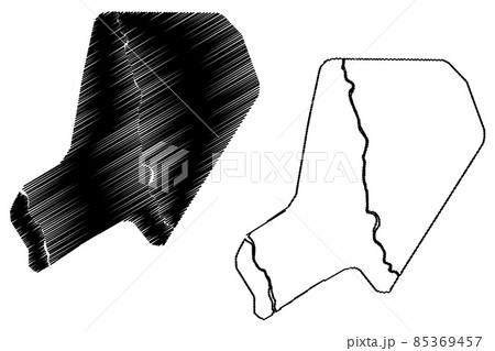 Gondar City (Federal Democratic Republic of Ethiopia, Amhara Region) map vector illustration, scribble sketch City of Gonder map