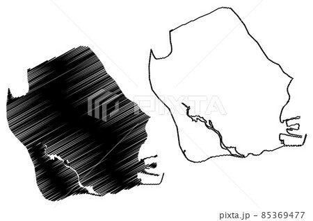 Sekondi-Takoradi City (Republic of Ghana, Western Region) map vector illustration, scribble sketch City of Sekondi Takoradi map