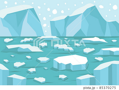 North Pole Antarctic View Landscape On Floating のイラスト素材