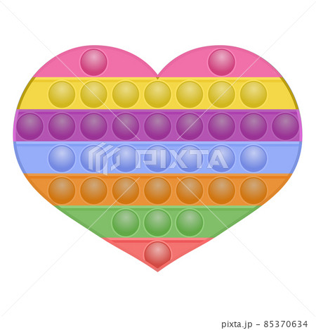 Colorful Popit Isolated on White Background. Antistress Toy. Bubble Sensor for Kids Fingers Colorful Popit Isolated on White Background. Antistress Toy. Bubble Sensor for Kids Fingers 85370634