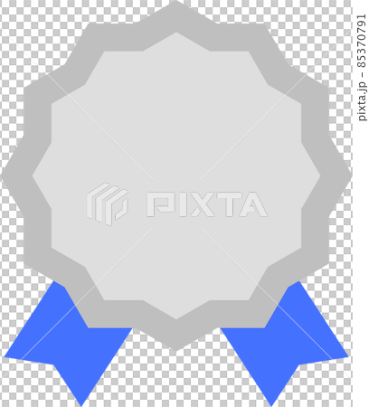 Label sticker icon silver blue ribbon Label sticker icon silver blue ribbon 85370791