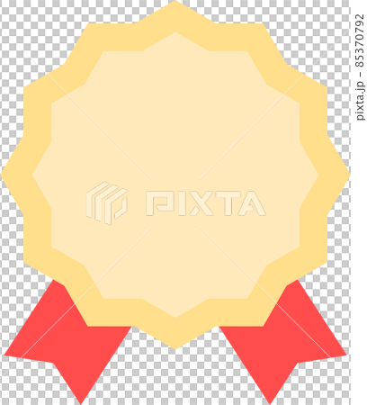 Label sticker icon gold red ribbon 85370792