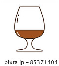 Vector illustration of a glass for alcoholic beverages. Icons for the bar. 85371404