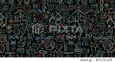 Genetics and chemistry, biology seamless pattern for your design 85372126