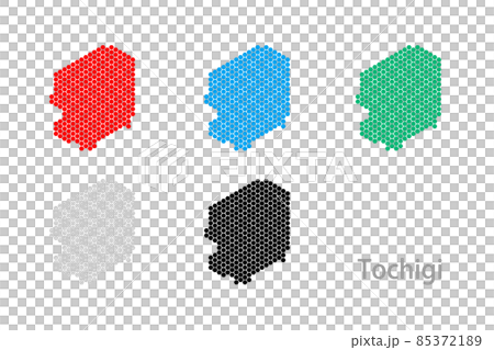 Dot map _ Tochigi prefecture-hexagon Dot map _ Tochigi prefecture-hexagon 85372189