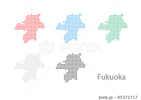 ドット地図_福岡県-ダイヤ02 ドット地図_福岡県-ダイヤ02 85372717