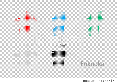 ドット地図_福岡県-ダイヤ02 ドット地図_福岡県-ダイヤ02 85372717
