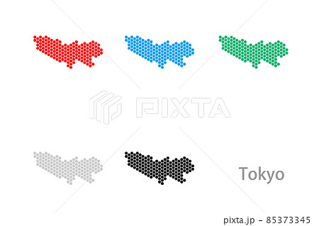 ドット地図_東京都-六角 ドット地図_東京都-六角 85373345