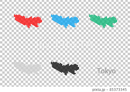ドット地図_東京都-六角 ドット地図_東京都-六角 85373345