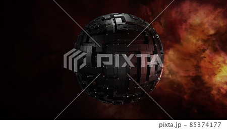 Alien satellite in space 3D render High quality  85374177