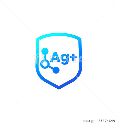 Silver ions, antibacterial protection icon 85374649