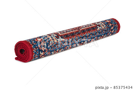 Rolled carpet with pattern isolated 85375434