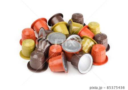 Collection of coffee capsules isolated Collection of coffee capsules isolated 85375436