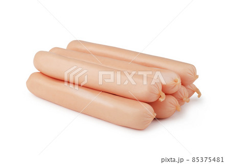 Heap of sausages isolated Heap of sausages isolated 85375481