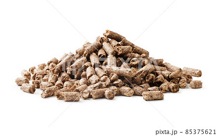 Close up on a pile of compressed wood pellets - Stock Photo [85375621] -  PIXTA
