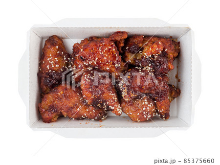 Delivery teriyaki chicken isolated Delivery teriyaki chicken isolated 85375660
