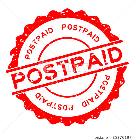 Grunge red postpaid word round rubber seal stamp on white background Grunge red postpaid word round rubber seal stamp on white background 85376197