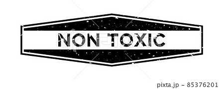 Grunge black non toxic word hexagon rubber seal stamp on white background 85376201