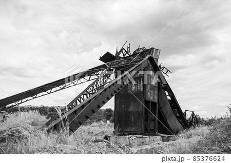 factory. vertical shaft of an abandoned salt mine in ukraine 85376624