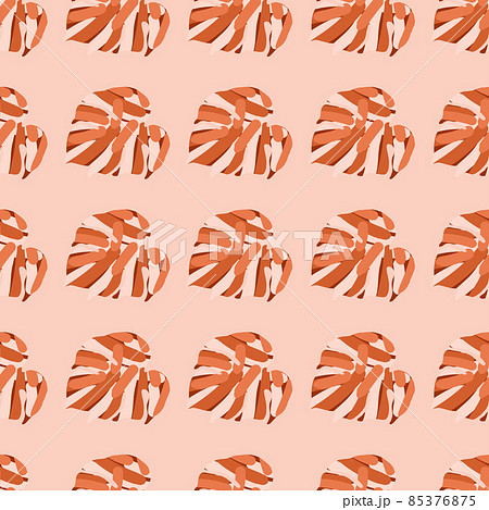 Monstera leaves tropical seamless pattern. Palm leaf endless wallpaper. 85376875